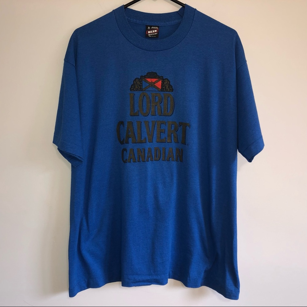 Vintage Single stitch Tee Lord Calvert TShirt Blue